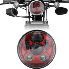 Farol h4 preto de 5.75 polegadas hid, farol alto e baixo, 5 3/4 ", para harley davidson moto sportster 3/4, farol dianteiro 2024 - compre barato