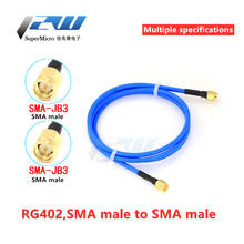 SMA штекер-штекер прямой разъем с RG402 RG141 RG-402 коаксиальный мост синий кабель 10 см-200 см RF низкие потери коаксиальный 2024 - купить недорого