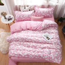 Chinese Style Pink Duvet Cover pillowcases 3pcs 220x240White flower pattern Comforter Bedding Sets King Size quilt cover 2020 2024 - buy cheap