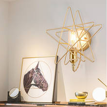 Pentagram wall lamp golden bedroom bedside dining hall corridor balcony led American simple Nordic wall lamp 2024 - buy cheap