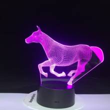 3D Illusion Night Lights Touching LED Lamps Kids Bedroom Decor Running Horse Lights With Remote Control 16 Colors Change 2024 - buy cheap