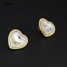 XLNT Love Heart Light CZ Zircon Stud Earrings For Women Stainless Steel Wedding Earrings 2019 Fashion Jewelry Gifts for Her 2024 - buy cheap