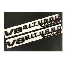 for Gloss Black V8 BITURBO 4MATIC+ Fender Emblems Badges 2024 - buy cheap