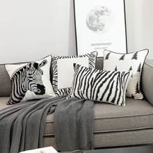 Embroidery Pillowcase Nordic Geometric Cushion Cover Ins Style Black and White Zebra Pattern Pillow Cover Bedroom Sofa Decor 2024 - buy cheap