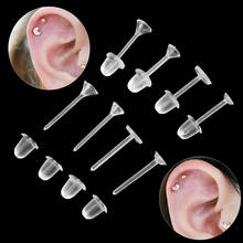 100 Pairs Plastic Earring Posts and Backs Clear Ear Pins and Silicone Rubber Backs Earnuts Earring Backs for Men Women 2024 - buy cheap