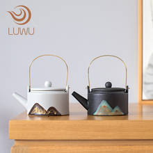 LUWU Handpainted mountain ceramic teapot tea kettle chinese kung fu tea pot 220ml 2024 - buy cheap