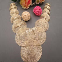 1Pc High Quality Motif Applique Gold Neck Neckline Collar Flower Venise Lace Trims Craft 28X24cm YL0039 2024 - buy cheap