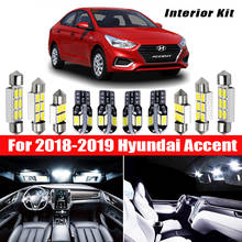 Bombillas LED brillantes para Interior de coche, Kit Canbus blanco para Hyundai Accent Map, lámpara de espejo de tocador, 8 piezas, 2018 2019 2024 - compra barato