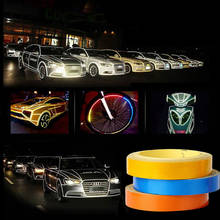 Practical Car Reflective Warning Sticker Dropshipping 1cm * 5m Waterproof Motorcycle Decorative Strip 5 Colors Optional 2024 - buy cheap