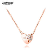 ZooMango Titanium Steel CZ Crystal Heart Pendant Chokers Necklace Rose Gold Wedding Necklaces For Women Christmas Gift ZN17058 2024 - buy cheap