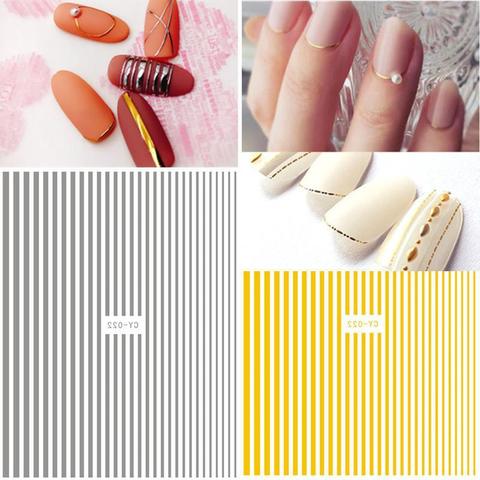 3D Gold Nail Sticker Curve Stripe Lines Nails Stickers Gradient Adhesive Striping Tape Nail Foil Nail Art Stickers Decals Silver 2022 - buy cheap