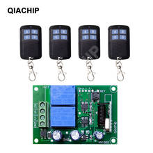 Qiachip 433 mhz universal sem fio interruptor de controle remoto dc 12v 2 ch rf relé módulo receptor + 2ch rf 433 mhz transmissor remoto 2024 - compre barato
