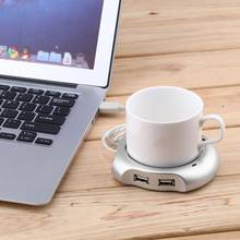 Beverage Cup Silver 4 Port USB Hub Tea Coffee Cup Mug Warmer 50°C Max Liquid Temperature Electric Warmer For PC Heater Pad 2024 - buy cheap