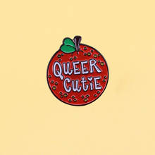 Queer Cutie Orange Fruit Gay Pride LGBT enamel pins and cartoon brooch Men women fashion jewelry gifts movie hat lapel badge 2024 - buy cheap