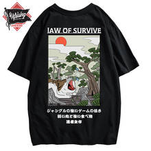 Camiseta de algodón para hombre, camisa Harajuku con estampado 3d de gato divertido bordado japonés, Hip Hop 2024 - compra barato