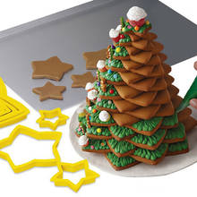 Рождественская елка для нарезки печенья в виде 6 шт./компл. звезды Форма 3D инструменты для украшения торта Fondant (сахарная) торта печенье резак формы для выпечки инструмент 2024 - купить недорого