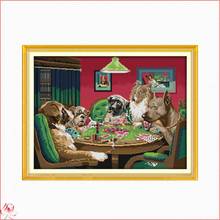 Joy monday kit de bordado em tela de contagem, conjunto de jogos para cães com ponto cruz 11ct 14ct de animal, artesanal, faça você mesmo, decoração para casa 2024 - compre barato