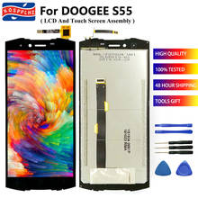 100% testado para doogee s55 display lcd + sensor de tela toque digitador assembléia substituição 5.5 "para doogee s55 cola 2024 - compre barato