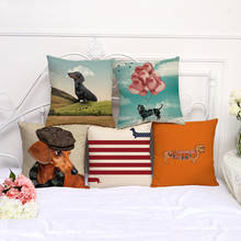 Pillowcase Dog Printed cushion cover 45*45 sofa cushions Pillow cases Polyester home decor pillow covers kd-0053 2024 - buy cheap