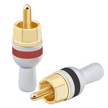 Speaker RCA Connector Male 5MM Tail Hole Soldering Audio Adapter Gold-Plated Copper RCA lotus Plug Acoustics For Home Amplifier 2024 - compra barato