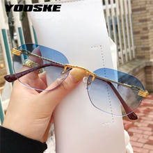 YOOSKE Metal Rimless Sunglasses Men Women Gradient Gun Glasses Brand Design Outdoor All-match Colored Glasses Eyewear Driving 2024 - buy cheap