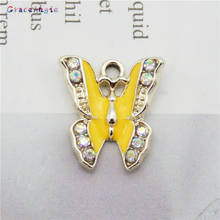 3pcs/pcs Fashion Enamel Charms Animal Butterfly Earrings Crystal Pendant bangle brooches Bracelet Keychain Mix Fashion Gift 2024 - buy cheap