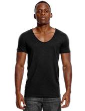 Scoop Neck T Shirt for Men Low Cut Deep V Neck Wide Vee Tee Male Tshirt Invisible Undershirt Slim Fit Short Sleeve 2024 - buy cheap