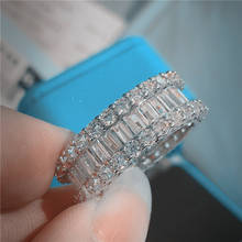 Choucong eternity promise anel 925 prata esterlina completa aaaaa zircon cz noivado anéis de banda de casamento para festa de jóias femininas 2024 - compre barato
