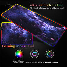 Alfombrilla de ratón para juegos, Base de goma para teclado de ordenador, color púrpura, nebulosa, RGB, luminoso, de gran tamaño 2024 - compra barato