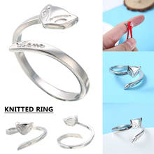 Anillo de ganchillo de zorro ajustable, accesorios para tejer, anillo de tejer, dedal, herramientas de guías de hilo 2024 - compra barato