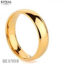 Kiteal 2020 простые мужские и женские титановые стальные кольца 18K позолоченные кольца для влюбленных ювелирные изделия 2024 - купить недорого