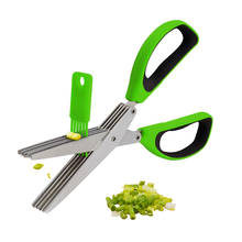 Kitchen Herb Scissors Heavy Duty Cutter 5 Blade Kitchen Shears Stainless Steel Scissors Shredded Chopped With Cleaning Comb 2024 - buy cheap