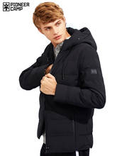 Pioneer Camp-chaqueta gruesa de marca para hombre, abrigo cálido con capucha, parkas de alta calidad, color negro y sólido, AMF705280, novedad, Invierno 2024 - compra barato