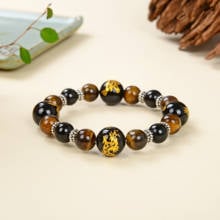 Matte Onyx Stone&Tiger Eye Combination Stitching with Cubic Zircon Hand Jewelry Beads Bracelet Elastic Stretch Men Bracelet 2024 - buy cheap