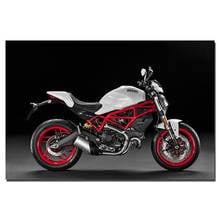 Póster de motocicleta Ducati Monster, impresa lienzo de tela, pintura para decoración del hogar, imagen artística de pared 2024 - compra barato