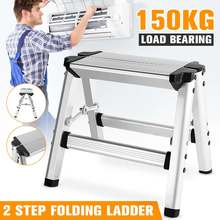 150KG Maximum Load Aluminum Folding Ladder Maximum Load 2 Step Stool Ladder Anti Slip Safety Platform Ladder 2024 - buy cheap