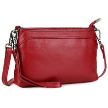 100% Cowhide Leather Women's Messenger Bag Bolsa Feminina Women Small Cross-body Bags High Quality Handbag 2024 - buy cheap