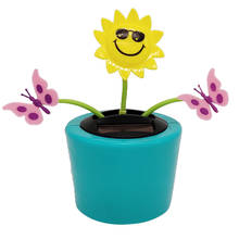 Cute Insects Flower Solar Powered Swing Dolls, Sunflower and Butterfly Shaking Plant Home Decor Kids Gift 2024 - buy cheap