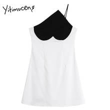 Yitimuceng Irregular Spaghetti Strap Dresses Women Summer Sexy Strapless High Waist White Dress 2021 Korean Fashion New Sundress 2024 - buy cheap