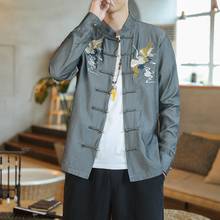 Mens Traditional Chinese Clothing Spring Autumn Embroidery Tang Suit Men Kung Fu Tai Chi Master Costume Male Tops Jackets KK3362 2024 - buy cheap