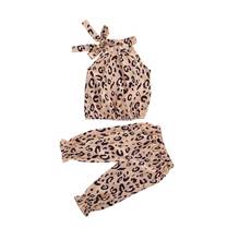 Conjunto de ropa de leopardo para bebés y niñas de 1 a 6 años, chaleco sin mangas, camisetas, pantalones, trajes para niños 2024 - compra barato