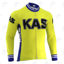 Men Yellow Retro Cycling Jersey Autumn Winter Fleece Long Sleeve Pro team Bicycle Cycling Warm Road MTB Bike Clothing 2024 - buy cheap