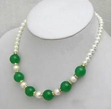 Collar de Jade verde Akoya, 18 ", 6mm, Perla blanca 2024 - compra barato