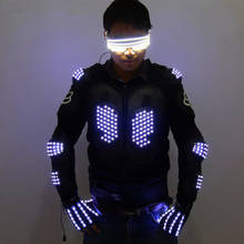 Fashion LED Armor Light Up Jackets Costume Glove Glasses Led Outfit Clothes Led Suit For LED Robot suits 2024 - buy cheap