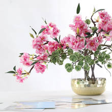 Cherry Artificial Flower Blossom Short Branch Flower Double Petal Bonsai Home Decoration Countertop Party Wedding  ww82 2024 - buy cheap