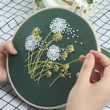 DIY Stamped Embroidery Starter Kit With Flowers Plants Pattern Embroidery Cloth Color Threads Tools Kit 2024 - buy cheap