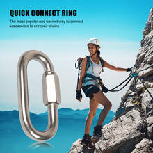 Multifunctional Stainless Steel Screw Lock Quick Links Climbing Gear Carabiner Safety Snap Hook Chain Connecting Ring Buckle 2024 - buy cheap