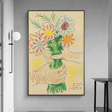 Pablo Picasso-Bouquet of Peace Flowers Canvas Art Posters And Prints Abstract Flowers Canvas Paintings Wall Art Nordic Pictures 2024 - buy cheap