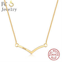 FC Jewelry 925 Sterling Silver Summer Small Gold Color Arc Pendant Chain Enthic Statement Necklace Women Love Collar Kolye 2019 2024 - buy cheap