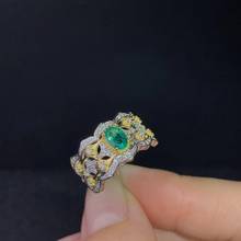 man silver ring green emerald gemstone ring 925 sterling silver natural gem  gold plated luxury character birthday gift 2024 - buy cheap
